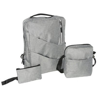 Club Rochelier Backpack 3-Piece Set - Grey-EPE foam padded interior laptop holder