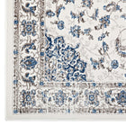 Modway Lilja Distressed Vintage Medallion Area Rug - 5 ft W x 8 ft L - Ivory/Moroccan Blue-100% Soft Heat-Set Polypropylene