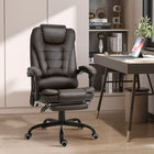 Vinsetto 7-Point Vibration Massage Office Chair with Swivel Wheels - Brown-Adjustable seat height from 18.1" to 22" (46cm to 56cm) to fit your sitting style