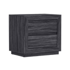 Manhattan Comfort Soren 26" Contemporary 2-Drawer Nightstand - Charcoal Grey-Elevated base design adds a refined touch while keeping the piece sturdy and grounded
