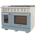 Kucht 48" KFX-X Series Pro Style Natural Gas Range - Stainless Steel/Light Blue-2 Years Limited Manufacturer Warranty