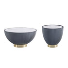 Manhattan Comfort Anderson Modern 28.15" Coffee Table and 18.43" End Table - Grey - Set of 2-Modern Coffee Table and End Table Set for Living Room Use