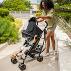 Ingenuity Summer 3D Lite Plus Stroller - Matte Black-Oversized canopy with flip-out sun visor and peek-a-boo window