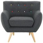 Modway Remark Upholstered Fabric Armchair - Grey-Mid-century modern style Armchair