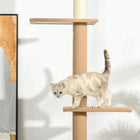 PawHut 100" Floor-To-Ceiling Cat Tree with 3 Perches - Brown-Dimensions: 16.9" L x 10.6" W x 89.8"