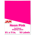 JAM Paper Full Page Labels, 8.5 x 11 Sticker Paper, Neon Pink, 2 Pack (337628614g)-Size: 8.5" x 11"
