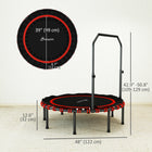 Soozier 48" Foldable Rebounder Trampoline with 5-Level Adjustable Handle-Foldable design saves space, allowing easy storage anywhere 