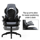 Emerge Vortex Bonded Leather Gaming Chair, Black and Grey-Bonded leather back and seat with colour contrast stitching