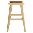 Modway Saoirse Faux Leather Wood Counter Stool - Natural Brown - Set of 2-7