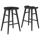 Modway Saville Backless Wood Counter Stools - Black - Set of 2-Solid Mango Wood Counter Stools