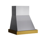 KUCHT KRH30SG 30" 900 CFM Wall Mounted Range Hood - Stainless Steel/Gold-This pro-style range hood features a powerful blower with up to 900 CFM that will give you three different levels of airflow and capture smoke and cooking odours in a quiet operation