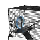 PawHut - Cage à Hamster/Gerbille avec Bassin en Verre - Noir-Couleur : Noir