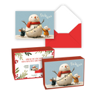 Pierre Belvedere Holiday Cards Set with Envelopes - Snowman and Little Helpers - 6" x 4.5" - English - 20 Pack-Blank interiors for personalized greetings