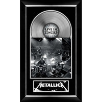 Metallica Live Music Cover with Silver Vinyl - Framed Print - 19" x 31"-Premium music memorabilia