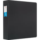Staples Standard Binder with Label Holder and D-Rings - 2" - Black-Ring resists gapping for smooth page turning