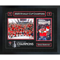 Sergei Bobrovsky Florida Panthers 2025 Stanley Cup Champions - Framed Print - 22" x 18"-Premium virtual frames