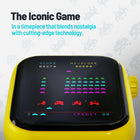  My Play Watch Space Invaders Retro Gaming Smartwatch - Red/Black (English Only)-Custom Crown Control: Designed for enhanced gameplay, the custom crown is adorned with Space Invaders  details, blending an authentic watch aesthetic with My Play Watch optimized controls for a truly unique gaming experience