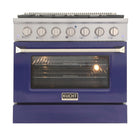 Kucht 36" KNG Series Pro Style Propane Gas Range - Stainless Steel/Blue-Cook and bake like a pro with the extra-large convection oven that offers 4.2 cu. ft. of capacity, a 5-rack configuration, and an extra-large viewing window