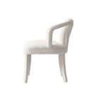 Manhattan Comfort Palmer 22.8" Mid-Century Modern Tweed Upholstered Dining Armchair - Ivory-Made to Last. Commercial Grade Product