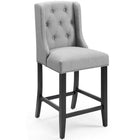 Modway Baronet Tufted Button Upholstered Fabric Counter Stool - Light Gray-Tufted Button Counter Stool