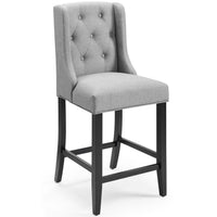 Modway Baronet Tufted Button Upholstered Fabric Counter Stool - Light Gray-Tufted Button Counter Stool