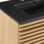 Modway Render 30" Wall-Mount Bathroom Vanity - Oak/Black-Fixtures Not Included