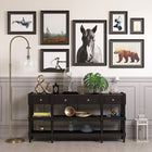 Hudson&Canal Verona Arc Floor Lamp with Glass Shade - Brass/Clear-Includes a 8 ft. cord with foot switch