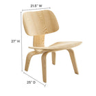 Modway Fathom Wood Lounge Chair - Natural-Molded Plywood Construction