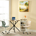 FurnitureR Stylish Computer Desk with Desk Top Stand - Walnut-Material: Hardwood, MDF, Metal