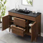 Modway Render 48" Single Sink Bathroom Vanity - Walnut/Black-Walnut Grain Vanity