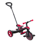Globber Trike Explorer - Red-Tool-free design: Switch between modes effortlessly using spring-loaded buttons and knobs—no tools or screws needed