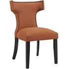 Modway Curve Fabric Dining Side Chair - Orange - 2 Pack-Dense Foam Padding for Comfort