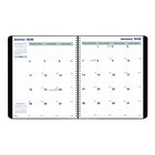 Blueline 2025-2026 Essential 16-Month Monthly Planner - 11" x 9-1/16" - Black - Bilingual-One month per spread, one block per day