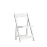 Flash Furniture HERCULES Series White Wood Folding Chair with Vinyl Padded Seat-Wood Folding Chair