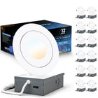 Impotek 4" Gimbal Eyeball LED 9W 5CCT Dimmable Recessed Ceiling Light - 12 Pack-Versatile Colour Temperature Selection - Elevate your room's ambiance with our advanced 5 CCT feature, allowing you to choose the perfect light temperature for any setting. Seamlessly switch among 2700K, 3000K, 3500K, 4000K, and 5000K options with a simple toggle on the junction box, tailoring your lighting atmosphere to match your mood or decor with ease