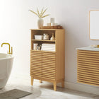 Modway Render Freestanding Bathroom Storage Cabinet - Oak-Soft Close Hinges
