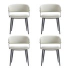 Manhattan Comfort Luce 22" Modern Textured Leatherette Upholstered Dining Chair - Oatmeal - Set of 4-Modern Dining Chair for Dining Room and Task Use. Set of 4