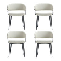 Manhattan Comfort Luce 22" Modern Textured Leatherette Upholstered Dining Chair - Oatmeal - Set of 4-Modern Dining Chair for Dining Room and Task Use. Set of 4