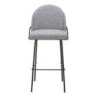 Zuo Jambi Barstool - Black/White - Set of 2-Shearling style fabric