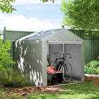 Outsunny 5.2' x 7.2' Portable Shed - Light Grey-UV-resistant garden shed protects against weather and dirt
