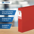Davis Group Premium Economy Binder - D Ring - 2" - Red - 6 Pack-D Ring, Non-Locking
