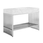 Modway Gridiron 48" Bathroom Vanity - White/Silver-Modern Bathroom Vanity