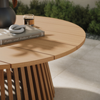 Modway Lane 39" Round Outdoor Teak Wood Coffee Table - Natural-Natural Wood Grain
