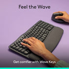 Logitech Wave Keys Wireless Ergonomic Keyboard with Cushioned Palm Rest - Graphite-Type in comfort all day long: The wavy design of this compact keyboard places your hands, wrists and forearms in a natural typing position