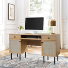 Modway Chaucer 55.5" Office Desk - Oak-Spacious Full-Glide Drawers