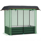 Outsunny Galvanized Raised Garden Bed with Cover - 49" L x 26" W x 43" H - Green-Raised planting bed with a plant protector netting and shade cloth 