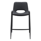 Zuo Desi Counter Stool - Black - Set of 2-Plush and durable faux leather fabric