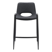 Zuo Desi Counter Stool - Black - Set of 2-Plush and durable faux leather fabric