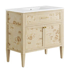 Modway Elysian 36" Wood Bathroom Vanity - White/Burl-Modern Bathroom Vanity