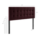 Modway Lily Stain-Resistant Performance Velvet Queen Size Headboard - Mulberry-Queen Size Headboard